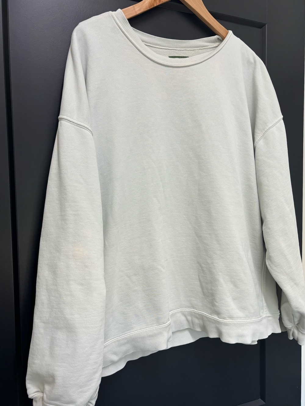 Daily Drills Oversized Crewneck Sweatshirt Surf XS S Sea Salt Green FLAWED - Picture 6 of 7
